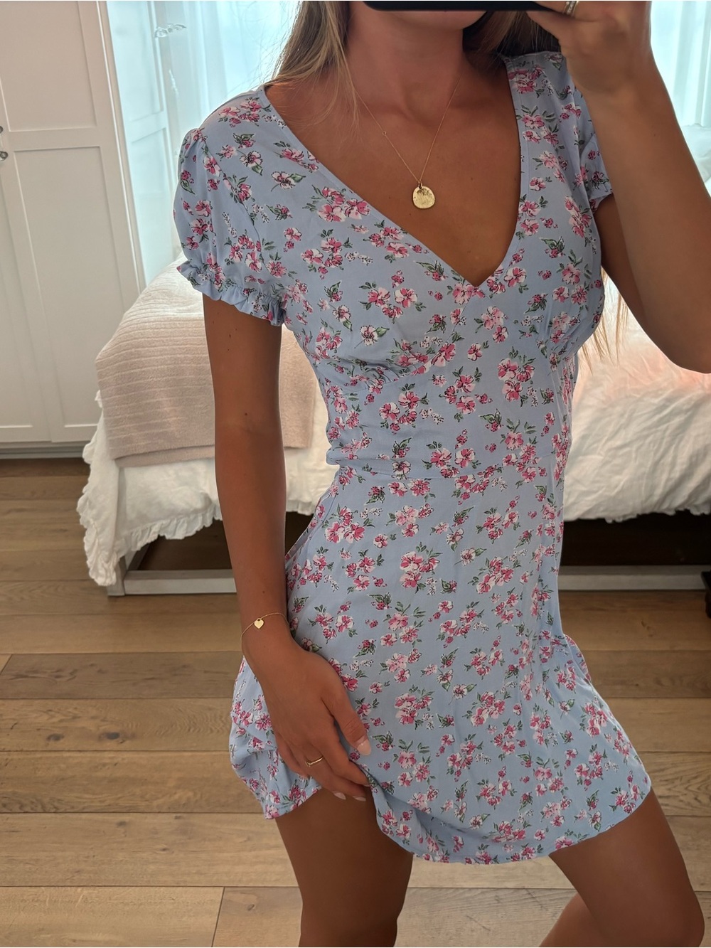 Women's Vintage Floral Midi Dress
